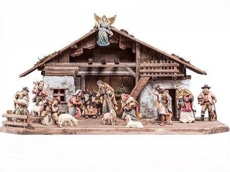 Obraz ilustracyjny do treści artykułu, zawiera nazwę konkursu oraz przykładową szopkę bożonarodzeniową