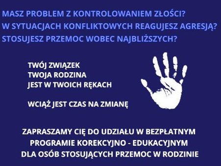 Program dla osób stosujących przemoc domową - PCPR zaprasza do udziału