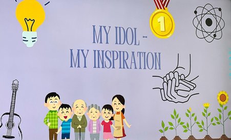 zdjęcie przedstawia grafikę z napisem MY IDOL – MY INSPIRATION, co oznacza: mój idol – moja inspiracja;