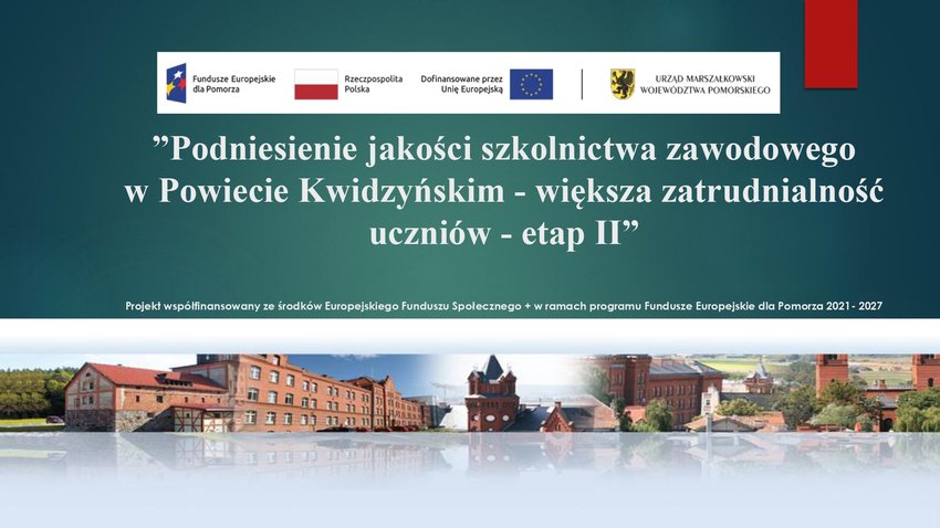 element ilustracyjny do artykułu zawierający logotypy projektowe, nazwę projektu oraz zdjęcia obiektów z terenu powiatu kwidzyńskiego